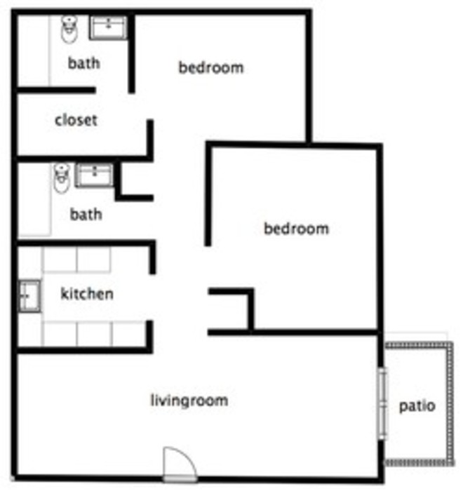 2x2 apartment floor map