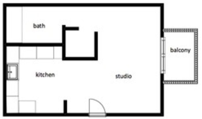 studio apartment floor map